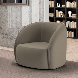 Poltrona Decorativa Sala De Estar Clarke Veludo Castor G45 - Gran Belo