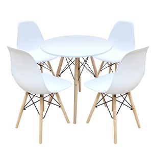 Conjunto De Mesa Redonda Eames Seat&co Com 4 Cadeiras Branco