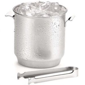 Balde Para Gelo Com Pinça Bartender Em Inox 650ml Forma Inox