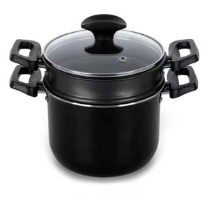 Cuscuzeira Multiflon Induct+ Antiaderente Quartzo 16 Cm Preto