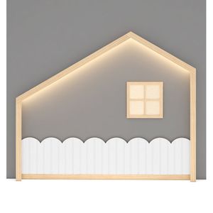 Moldura Infantil Casinha Dream Decor Com Led Casatema Branco-natural