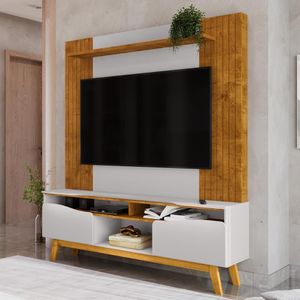 Home Estante Rack Atalaia Para Tv Até 75 Polegadas Naturale/Off White