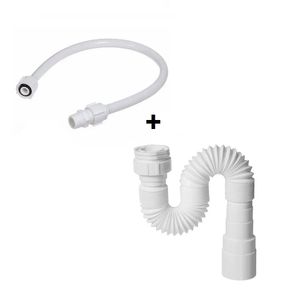 Kit Engate Flexivel 50cm + Sifão De Esgoto Univelsal Krona