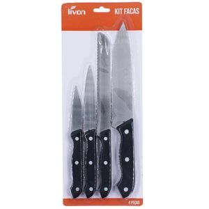 Kit Facas De Cozinha 4 Peças Aço Inox