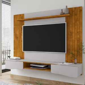 Painel Suspenso Buzios Sala Tv Até 60 Polegadas Com 2 Portas Naturale/Off White