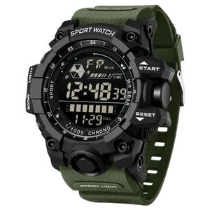 Relógio Eletrônico Masculino De Moda De Luxo Multifuncional 6229 Sanda Verde