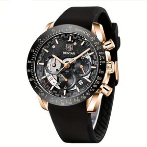 Rel&oacute;gio, Cron&oacute;grafo, Movimento Anal&oacute;gico De Quartzo, De Pulso Esportivo &#12304;dourado E Preto&#12305;