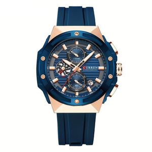 Relógio De Moda, Pulseira De Silicone, Design De Mostrador Criativo Azul
