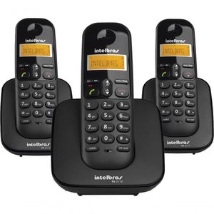 Telefone Sem Fio C- Identificador De Chamadas + 2 Ramais Ts3113 Preto 4123103