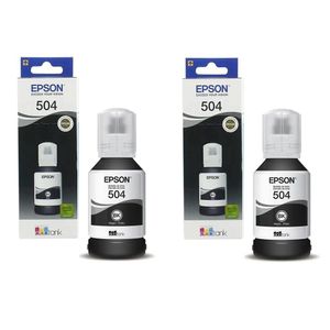 Kit 2 Refil Preto Tinta T504 504 Epson Original L4150, L4160, L6161