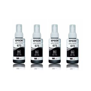 Kit Tintas Epson 673 T673 T673120 4 Pretos Original L800 L810 L1800 L805 L850 70ml