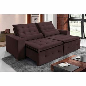 Sofá Spazzio 6 Lugares 2,90cm Retrátil E Reclinável - De Casa Décor E Estofados Marrom