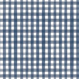 Papel De Parede Revoada Xadrez Picnic Pincelada Azul 4428