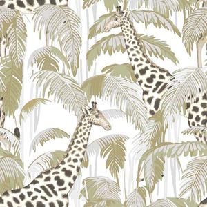 Papel De Parede Botany House Girafa Verde 15527