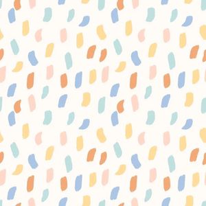 Papel De Parede Revoada Mini Pinceladas Amarelo, Azul E Vermelho 4411