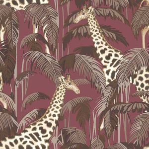 Papel De Parede Botany House Girafa Roxo 15528