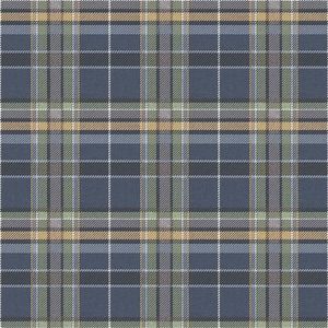 Papel De Parede Botany House Xadrez Azul 15579
