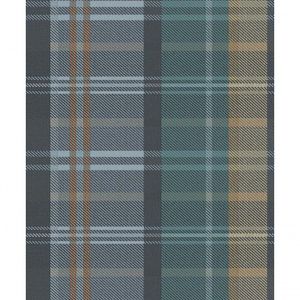 Papel De Parede Botany House Xadrez Azul 15566