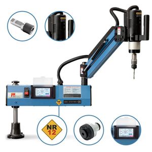 Rosqueadeira Eletrônica Nr-12 C- Lubrificação E Braço Articulado 1200mm - Capacidade M12 A M48 - 1200w