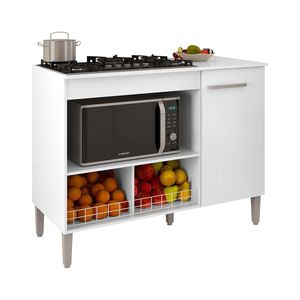 Balcão Cozinha Para Cooktop Madri Com 1 Porta Branco