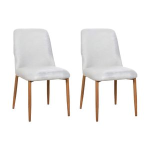 Kit 2 Cadeiras De Jantar Montana Estrutura Aço Carbono Laminado Natural Com Estofado Linho Cru