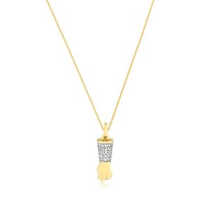 Colar De Figa Com Zirconias Banhado Em Ouro 18k Semijoia