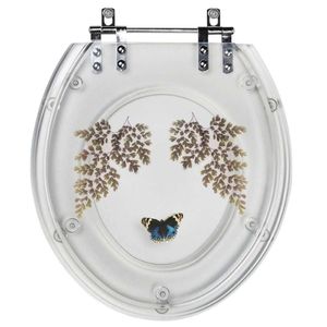 Tampa De Vaso Oval Transparente Avenca Borboleta Acrilico