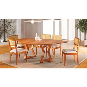 Sala De Jantar Orgânico 6 Cadeiras Maciça Premium Sala Nobre