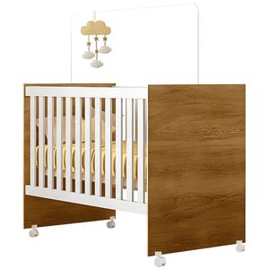 Berço Mini Vira Cama Life para Quarto de Bebê Infantil 100% MDF