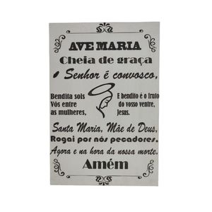 Oração Ave Maria Gravada Laser Tamanho A4 Mdf 3mm Branco [f031]