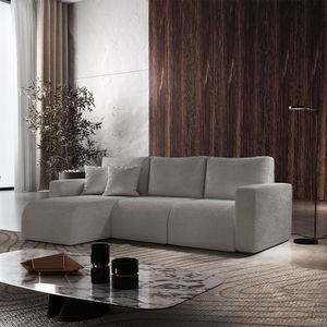 Sofá Living 70cm + 70cm Com Chaise Esquerdo Meu Sofá Online A230 Linho Cinza