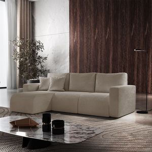 Sofá Living 70cm + 70cm Com Chaise Esquerdo Meu Sofá Online B002 Veludo Capuccino