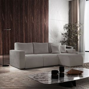 Sofá Living 90cm + 90cm Com Chaise Direito Meu Sofá Online A230 Linho Cinza