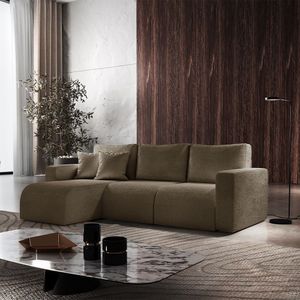 Sofá Living 70cm + 70cm Com Chaise Esquerdo Meu Sofá Online B016 Veludo Marrom