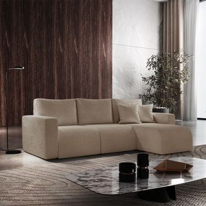 Sofá Living 70cm + 70cm Com Chaise Direito Meu Sofá Online A226 Linho Bege