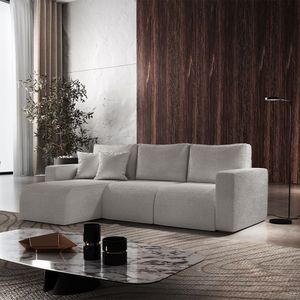 Sofá Living 70cm + 70cm Com Chaise Esquerdo Meu Sofá Online B026 Veludo Prata