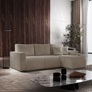 Sofá Living 70cm + 70cm Com Chaise Direito Meu Sofá Online B002 Veludo Capuccino