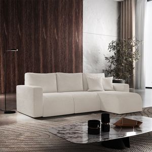 Sofá Living 70cm + 70cm Com Chaise Direito Meu Sofá Online A302 Linho Branco