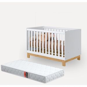 Mini Berço Cama Infantil Montessoriano Com Grade De Proteção Removível E Colchão Branco