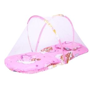 Berco De Bebe Portatil Mosquiteiro Infantil Tenda Colchonete Cercadinho Cama Dobravel Menina Rosa