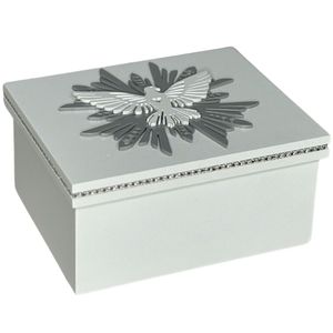 Caixa Strass Presente Para Batizado Com Símbolo Pomba Do Espirito Santo  (20x16x10)