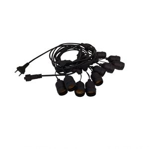 Cordão Varal De Luzes 10 Metros 20xe27 Preto Ip65 Kian