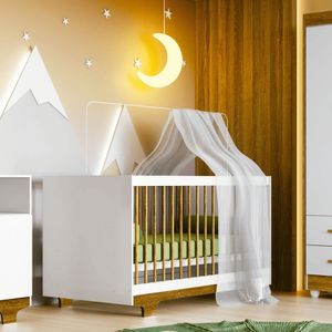 Mini Berço Flocos com Grade de Proteção Removível para Quarto de Bebê Menino e Menina