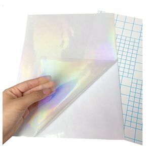 Papel Adesivo Holográfico Vinil Clear Transparente A4 50fls