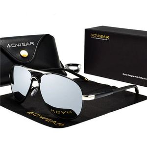 Óculos De Sol Polarizados Espelho Aviador Estilo Piloto Com Proteção Uv400 Prateado