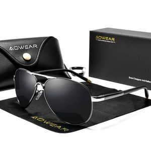 Óculos De Sol Polarizados Espelho Aviador Estilo Piloto Com Proteção Uv400 Cinza