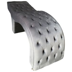 Maca Estética Estofada M1 80cm Veludo Cinza Escuro - In9 Decor