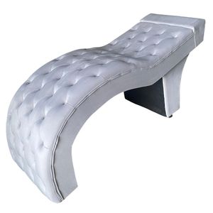 Maca Estética Estofada M1 80cm Veludo Cinza Claro - In9 Decor