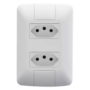 Conjunto 4x2 Com 2 Tomada 2p+t Tramontina Aria 10 A 250 V Branco