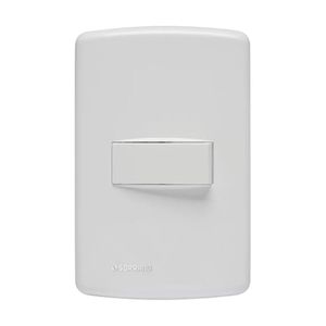 Conjunto Placa 4x2 + 1 Interruptor Simples Branco Duale Up Soprano
